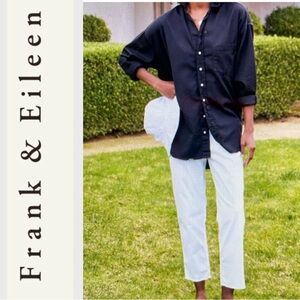 Frank & Eileen Wicklow Chino Pant Size 6 White Italian Performance Twill Bone